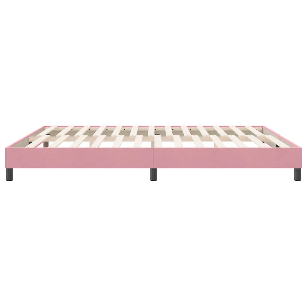 Sommier à lattes de lit sans matelas rose 180x220 cm velours