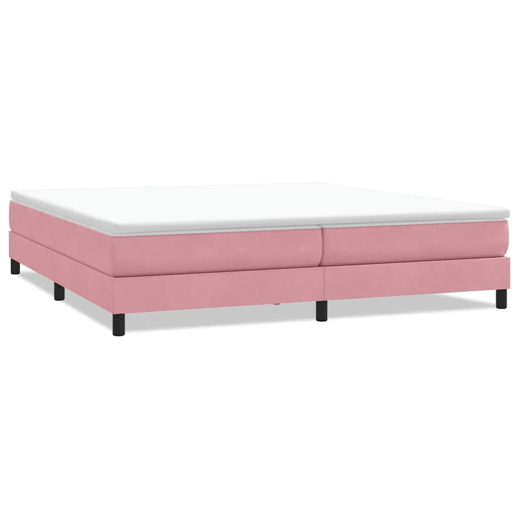 Sommier à lattes de lit sans matelas rose 200x220 cm velours