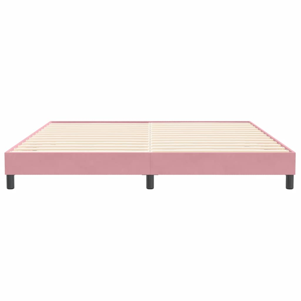 Sommier à lattes de lit sans matelas rose 200x220 cm velours