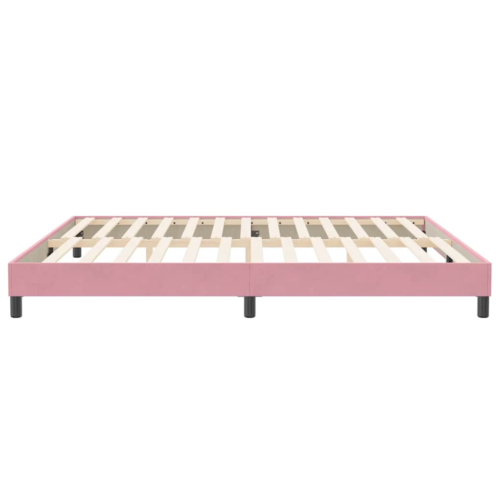 Sommier à lattes de lit sans matelas rose 200x220 cm velours