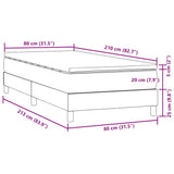 Sommier à lattes de lit et matelas gris clair 80x210 cm velours