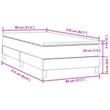 Sommier à lattes de lit et matelas gris foncé 80x210 cm velours