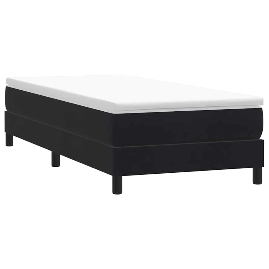 Sommier à lattes de lit avec matelas noir 80x210 cm velours