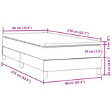 Sommier à lattes de lit et matelas gris clair 90x210 cm velours