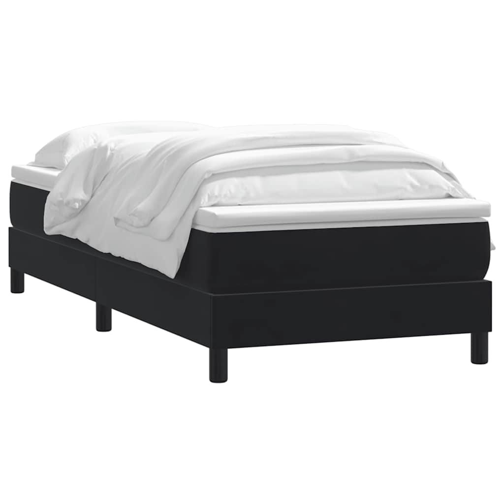 Sommier à lattes de lit avec matelas noir 90x210 cm velours