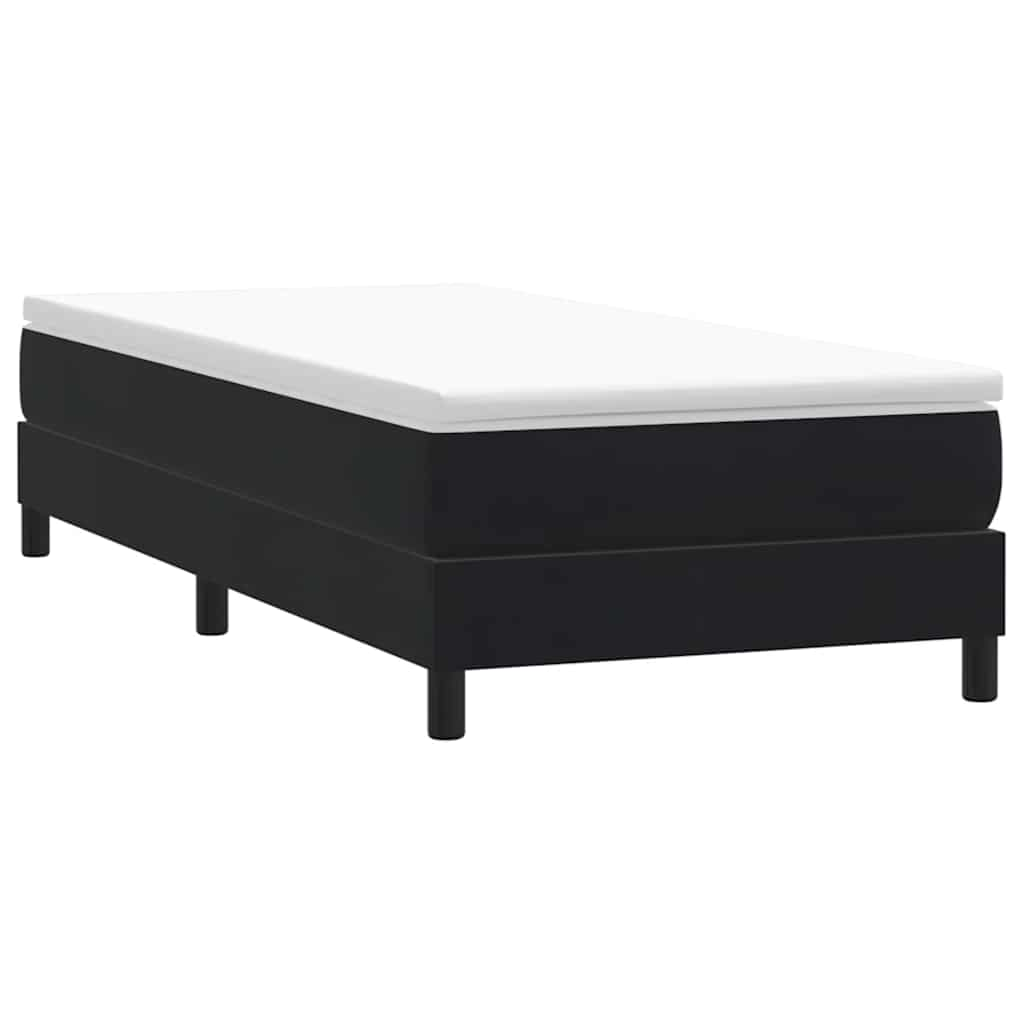 Sommier à lattes de lit avec matelas noir 90x210 cm velours