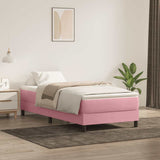 Sommier à lattes de lit avec matelas rose 90x210 cm velours