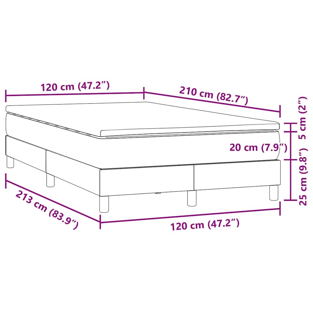 Sommier à lattes de lit avec matelas noir 120x210 cm velours