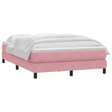 Sommier à lattes de lit avec matelas rose 140x210 cm velours