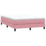 Sommier à lattes de lit avec matelas rose 140x210 cm velours