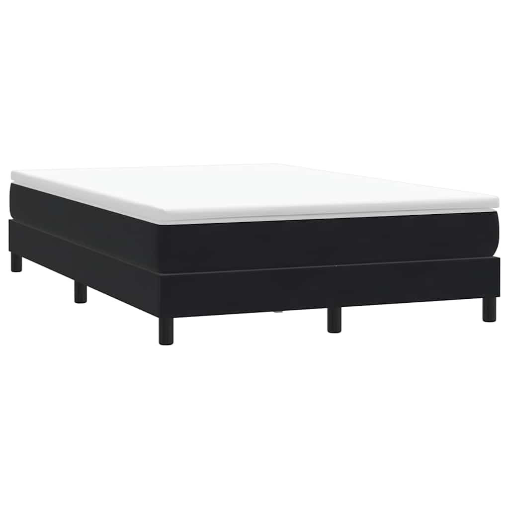 Sommier à lattes de lit avec matelas noir 160x210 cm velours