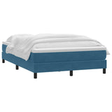 Dark blue slatted bed base and mattress 160x210cm velvet