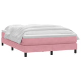 Slatted bed base with pink mattress 160x210 cm velvet