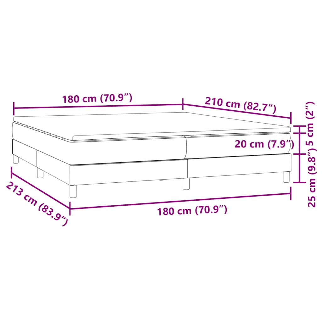 Sommier à lattes de lit avec matelas rose 180x210 cm velours