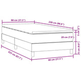 Sommier à lattes de lit et matelas gris foncé 80x220 cm velours