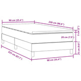 Sommier à lattes de lit et matelas gris clair 90x220 cm velours