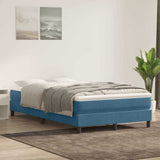 Dark blue slatted bed base and mattress 120x220cm velvet