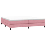 Slatted bed base with pink mattress 200x220 cm velvet