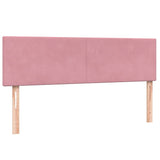 Slatted bed base with pink mattress 160x210 cm velvet