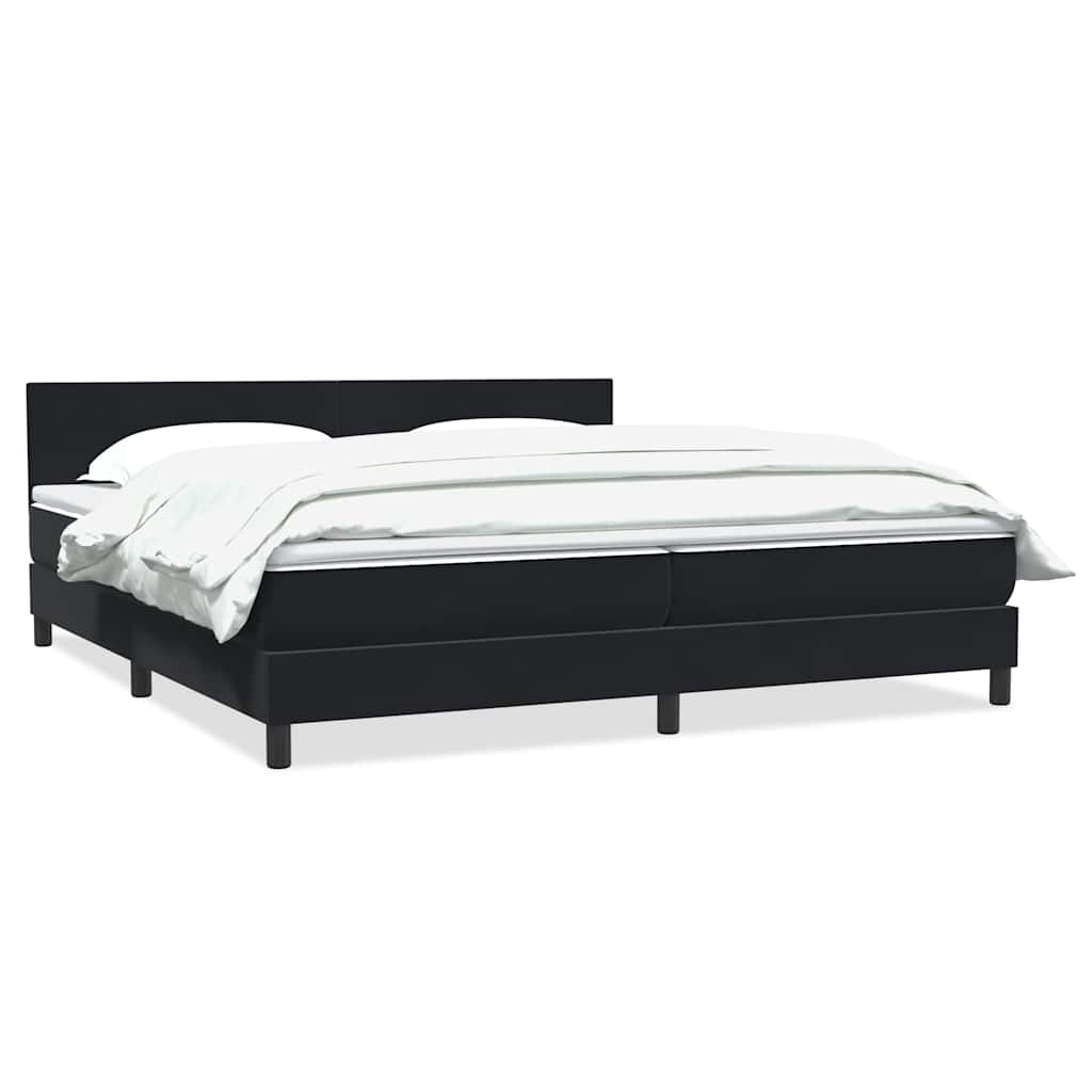 Slatted bed base with black mattress 200x210 cm Velvet