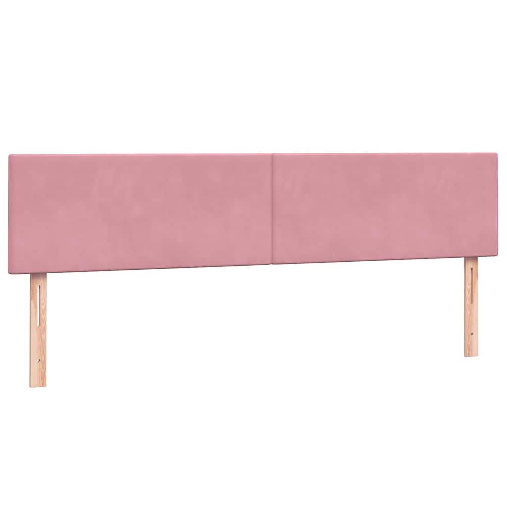 Sommier à lattes de lit avec matelas rose 180x220 cm velours