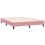 Slatted bed base with pink mattress 160x210 cm velvet