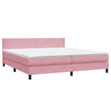 Slatted bed base with pink mattress 200x210 cm velvet