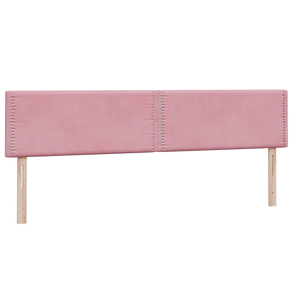 Slatted bed base with pink mattress 200x210 cm velvet