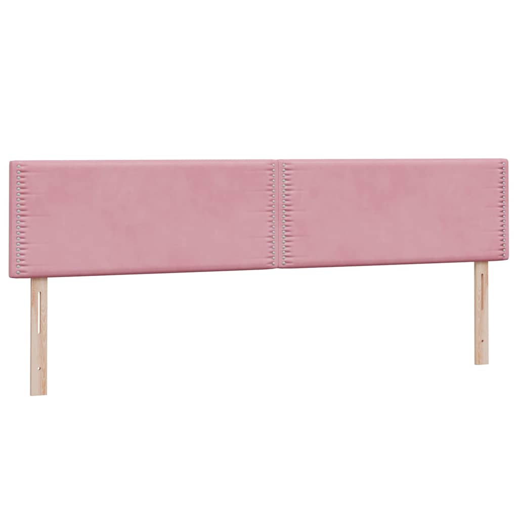 Sommier à lattes de lit avec matelas rose 180x220 cm velours