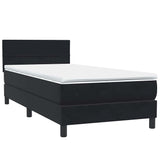 Sommier à lattes de lit avec matelas noir 90x210 cm velours