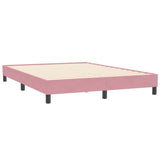 Slatted bed base with pink mattress 160x210 cm velvet