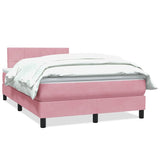 Slatted bed base with pink mattress 120x220 cm velvet