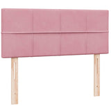 Slatted bed base with pink mattress 120x220 cm velvet