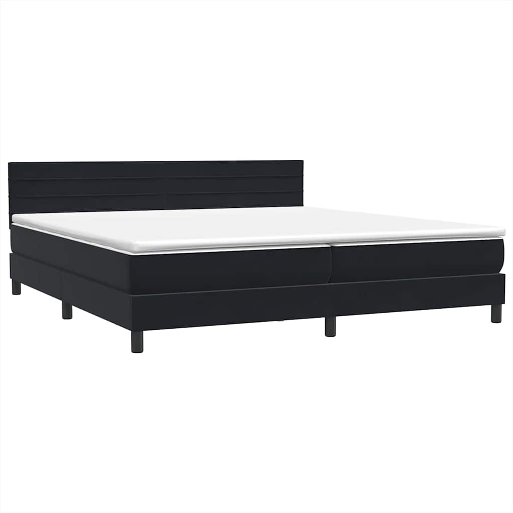 Slatted bed base with black mattress 200x210 cm Velvet