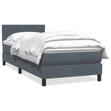 Dark grey slatted bed base and mattress 80x210 cm velvet