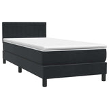 Sommier à lattes de lit avec matelas noir 80x210 cm velours