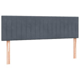 Dark grey slatted bed base and mattress 160x210cm velvet