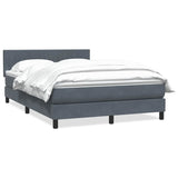 Dark grey slatted bed base and mattress 160x210cm velvet