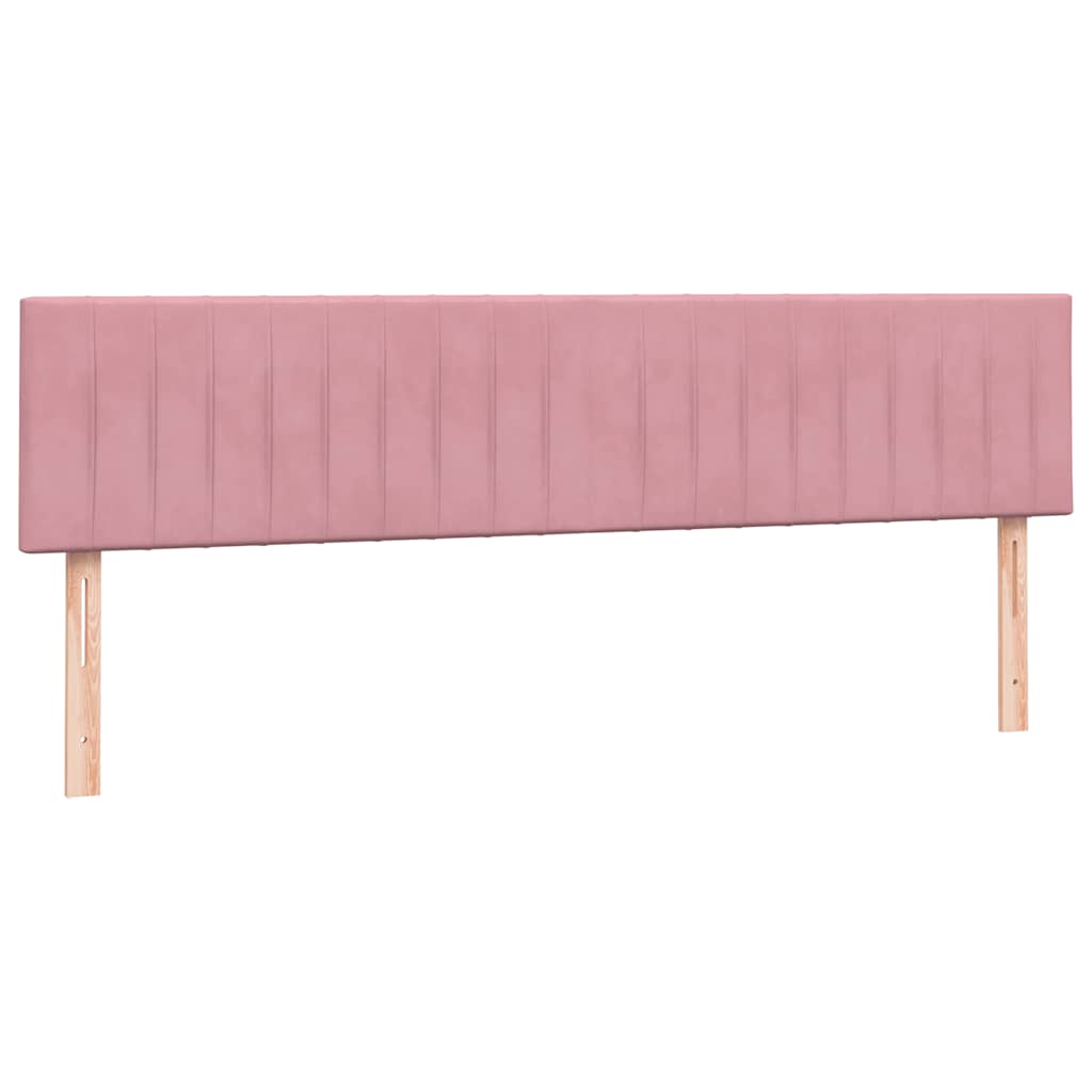 Sommier à lattes de lit avec matelas rose 200x210 cm velours