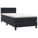 Sommier à lattes de lit avec matelas noir 80x220 cm velours