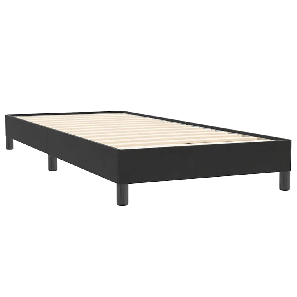 Sommier à lattes de lit avec matelas noir 90x220 cm velours