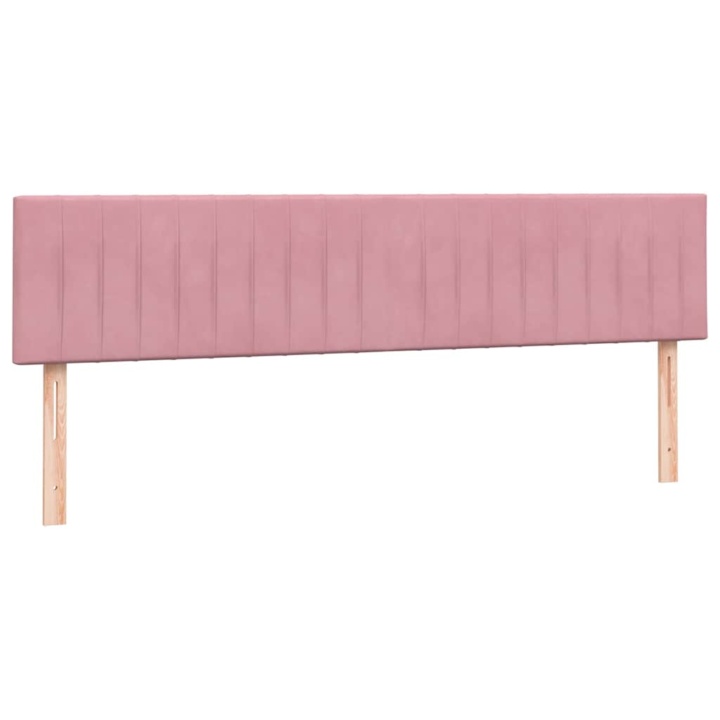 Sommier à lattes de lit avec matelas rose 180x220 cm velours