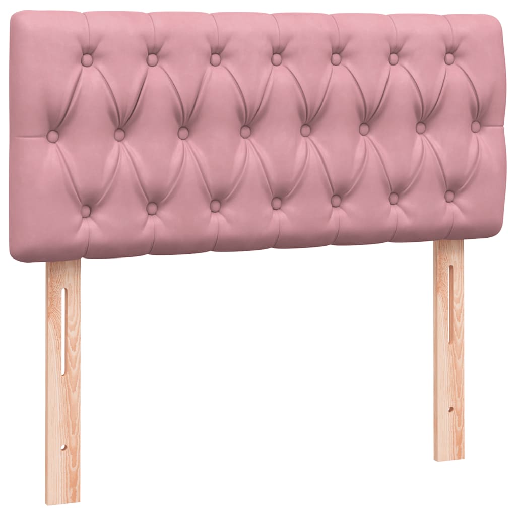 Sommier à lattes de lit avec matelas rose 80x210 cm velours