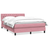 Slatted bed base with pink mattress 160x210 cm velvet