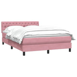 Slatted bed base with pink mattress 160x210 cm velvet