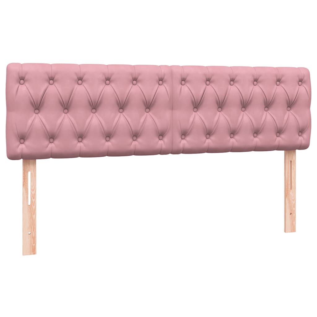 Slatted bed base with pink mattress 160x210 cm velvet