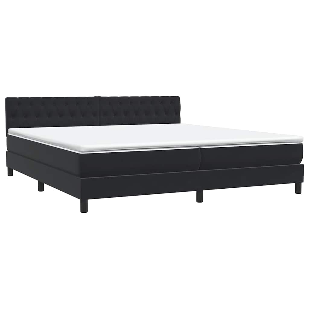 Slatted bed base with black mattress 200x210 cm Velvet