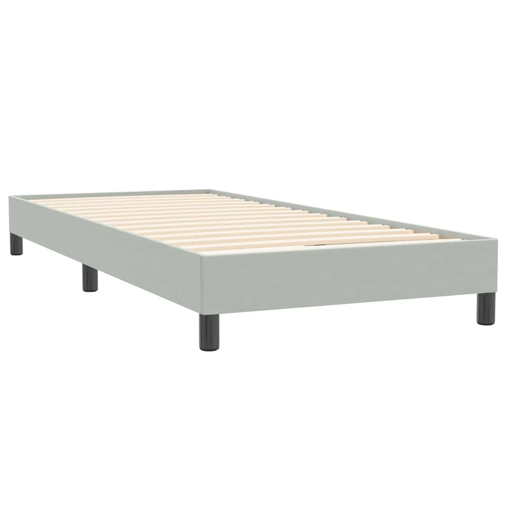 Sommier à lattes de lit et matelas gris clair 90x220 cm velours