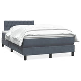 Dark grey slatted bed base and mattress 120x220cm velvet