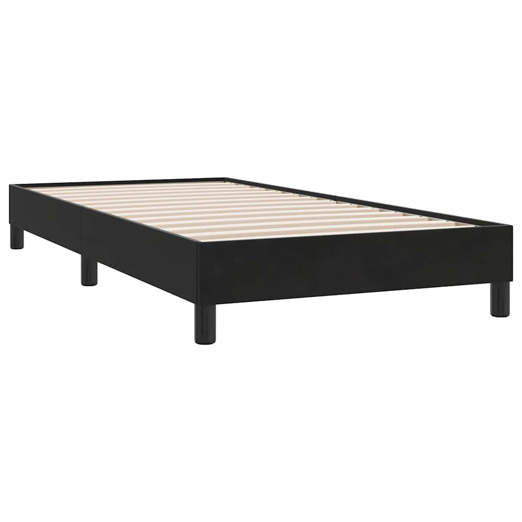 Sommier à lattes de lit avec matelas noir 80x210 cm velours